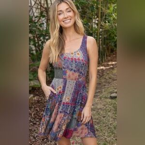 OPAL "BUTTERSOFT" BALLET DRESS - BLUE PATCHWORK - XL Natural Life